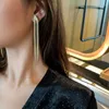 Baumeln Kronleuchter Vintage Gold Farbe Bar Lange Gewinde Quaste Drop Ohrringe für Frauen Glänzend Arc Geometrische Koreanische Ohrring Mode Schmuck 2021 Neue Z0608