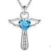 Hänge halsband Sier Neclace Jesus Cross Halsband Fina smycken Double Angel Wings Heart Zirconia Drop Delivery Pendants DH1TL