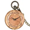 Unikalny kwarc drewniany zegarek kieszonkowy kobiety drewniana dial brelikowy Odłączany łańcuch Luminous Wood Mężczyzna wiszący prezent T200502278A