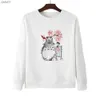 Cloocl Cartoon Totoro Sweatshirt Funny Anime Chest Printed Sportshirts Manliga kvinnliga kvinnliga skjortor Harajuku Streetwear S-7XL L230520