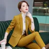 Dwuczęściowe spodnie dla kobiet 2023 Jesienne damskie damskie z długim rękawem garnitur wywiad Wywiad sprzedaż ubrania robocze moda