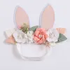 Akcesoria do włosów Baby Headband Bunny Ear Band dla dzieci dziewczyny kwiat opaski na głowę perłowe elastyczne opaski Tiara R230608