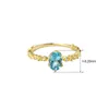 Обручальные кольца Lamoon Natural Topaz для женщин Gemstone Ring Blue 925 Серебряное серебро k Золотое обручание RI178 230608