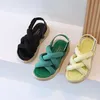 Sandaler Macaron Color Beach Shoes for Kids Girls Crostied Flat Gladiator Boys Slides Soft Thick Bottom F04171 230608