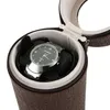 Hela Auto Silent Watch Winder Cylinder Shape Wristwatch Box med EU Plug2106