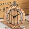 Prosty drewniany łańcuch zegarków kieszonkowych retro drewniane okrągłe wybieranie 12 -godzinne wyświetlacz kwarcowy kieszonkowy kolekcje sztuki dla men249W