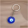 Porte-clés Or Sier Turc Evil Eye Porte-clés Chanceux Bleu Rose Rouge Charme Chaîne Porte-clés Pour Hommes Femmes Pendentif De Voiture Drop Deliver Dhgarden Dhx6U