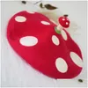 Boinas de feltro de lã feitas à mão com cogumelo no topo Chapéu de pintor criativo presente de aniversário boné vermelho de criança Yayoi Kusama Elementberets Dhzd7