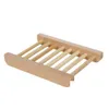 Porte-savon Porte-plateau en bois naturel Support de stockage Plaque Boîte Conteneur Accessoires de salle de bain Drop Delivery Home Garden Bath Dhlga