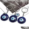 Porte-clés Rond Turc Evil Eye Porte-clés Chanceux Résine Bleu Rose Rouge Coeur Charme Chaîne Porte-clés Pour Hommes Femmes Voiture Pendentif Dro Dhgarden Dhyu1