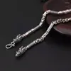 Catene S925 Argento Maestoso Testa di Drago Collana Scala Diecimila Parole Modello Secchio Perline Moda retrò 6mm Tendenza grossolana