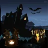 Candle Holders Halloween Holder Metal Ghost Dekoracje sylwetki Dekor