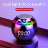 Portable Speakers Portable Wireless Bluetooth Speaker with LED Digital Alarm Clock Outdoor Loudspeaker Speaker for Smart Phone