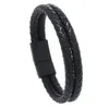 Double Layered Handmade Braided Vintage Leather Bracelet Bangle For Men Male Birthday Gift