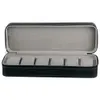 6 Slot Watch Box Portable Travel Zipper Case Collector Storage Jewelry Storage BoxBlack343D