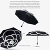 Parapluies Haute Qualité Camélia Automatique Parapluie Pluie Femmes Hommes Pliant UV Soleil Transparent Parasol B