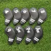 Club Heads Golf Woods Headcovers Covers para Driver Fairway Putter 135UT Clubs Set PU Leather Unisex Simple golf iron head cover 230607