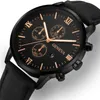 Wristwatches Geneva Top Men's Watch Date Alloy Case Synthetic Leather Strap Sport Men Watches Erkek Kol Saati