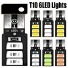 New T10 W5W 6 Led Lights Bulb Car Interior Dashboard Reading Lights Wide Lamp 12V White Signal Light Auto Wedge Side Trunk Light