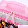 Lunchboxar Väskor Fashion Sequin Kid Bag Aluminium Foil Thermal Insated Portable Outdoor Picnic Box Food Storage Tote VT0809 Drop Deli Dhzya