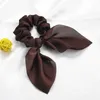 Annan ren färg elastisk hårband kanin öronbåge rep satin hästsvans scrunchie slips för kvinnor pannband accessorie r230608