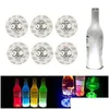 Novedad Iluminación 6Cm Posavasos Resplandor Luz 4 Leds Pegatinas Botella Lámpara Luces Led Intermitentes Para Navidad Navidad Discoteca Bar Fiesta Florero Dhmth