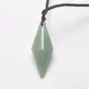 Pendentif Colliers Vert Aventurine Pierre Réglable Nylon Corde Tresse Collier Bijoux F425