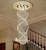 Kroonluchters Moderne Dubbele Spiraal Kristallen Kroonluchter Superdense K9 Elektrische Lamp Apparaten El Villa Ladder