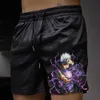 Herren Shorts Gym Shorts Männer Frauen Jujutsu Kaisen Gojo Satoru Gedruckt Anime Shorts Casual Fitness Workout Laufen Schnell Trocknend Kurze Hosen J230608