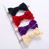 Hair Accessories Velvet Bows Headband For Baby Girl Elastic Bands Kids Princess Toddler Vintage Headbands Traceless Aksesuar New R230608