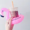 20 stks Tropische Flamingo Party Decoratie Bekerhouder Pvc Water Float Opblaasbare Drink Cup voor Volwassenen Zwembad Drinkware Lade Decor