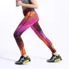 Legginsy damskie Węża talii druk gradientowy kolor drukujący spodnie jogi kobiety na świeżym powietrzu Szybkie suszące sport seksowne sprężyste elastyczne