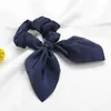 Annan ren färg elastisk hårband kanin öronbåge rep satin hästsvans scrunchie slips för kvinnor pannband accessorie r230608