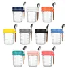 Storage Bottles Overnight Cup Oats Container With Lid And Spoon Food Salad Yogurt Box Glass Breakfast Fruit Jars