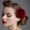 Inne kobiety klip z kwiatami róży solidny stanik akcesoria na nakrycia głowy dziewczęta impreza festiwal broszka do włosów ślub R230608