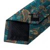 Cravates 100% Soie De Luxe Teal Green Paisley 8cm Cravate Pour Hommes Robe De Mariée Cravate Business Party Cravate Poche Carré Boutons De Manchette Ensemble DiBanGu 230607