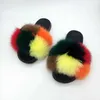 Sandals Summer Ladies Colorful Fur Fluffy Slippers Womens Lovely Plush Hair Slides Party Furry Flip Flops 230417