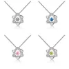 S925 Sterling Silver Pendant Women's Necklaces Moissanite Six Point Star Colored Treasure Collar Chain Manufacturer Source