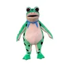 Frog Mascot Costume Simulação de performance Personagem de desenho animado Anime Tema Adultos Tamanho de Natal Publicidade ao ar livre Outfit Terno