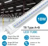 4FT T8 LED-Lampen 4 Fuß, Hybrid-Lichtröhre vom Typ A+B, 18W 2400LM 6000K, Plug-Play, Vorschaltgerät-Bypass, einzelnes doppelseitiges Ende, T8 T10 T12-Leuchtstofflampen-Ersatz, ETL
