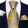 Cravates Hi-Cravate De Luxe Floral Paisley Hommes Cravate En Or Jaune Gravata Soie Nicktie Pour Hommes Cravate De Mariage D'affaires 8.5cm Large Goutte 230607