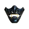 Parti Maskeleri Japon Maskesi Oni Game Half Face Airsoft Oni Mask Cadılar Bayramı Cosplay Evil Demon Kabuki Samurai Hannya Prajna Reçine 230608