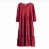 Sukienki swobodne luźne 2022 Kobiety Summer Thin Cotton and Linen Long Dress Empire Silna sukienka Vestidos de Mujer Casual Sukienka