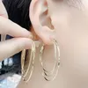 Boucles d'oreilles créoles Design sens trois couches grand cercle pour les femmes Style exagéré lumière luxe femme boucle d'oreille bijoux en gros
