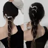 Dangle Chandelier Snake Hair Claw Clips Hair Sticks Hair Updo Long Tassel Rhinestone Metal Punk Hairpin Headwear Hair Accessories for Women Girls Z0608