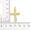 Kedjor Aibef Cross Shiny Rhinestone Pendant Guldfärg Koppar Kvinnor Halsband Religiösa Pray SMAECKE Temperament Enkel mångsidig gåva