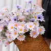 Decorative Flowers 3/6pcs 52cm 5Heads Daisy Silk Chamomile Bouquet Artificial Flower Fake Wedding Decorations Spring Party Garden Supplies