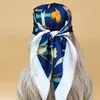 Four Seasons Style Kerchief Sunscreen Square Headscarf Luxury 70x70cm Silk Hijab Populära Women Beach Scarves