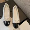 Vrouwen Casual Schoenen Strik Ronde Neus Naakt Zwart Echt Leer Platte Hak Loafer Leer Schoenen Balletschoenen Licht Gesneden Zilver enkele Schoen 35-42