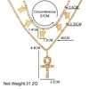 Chains Gold Silver Color Iced Out Crystal Cross Pendant Necklace Women Multilayer Butterfly Rhinestone Chain Jewelry Gift